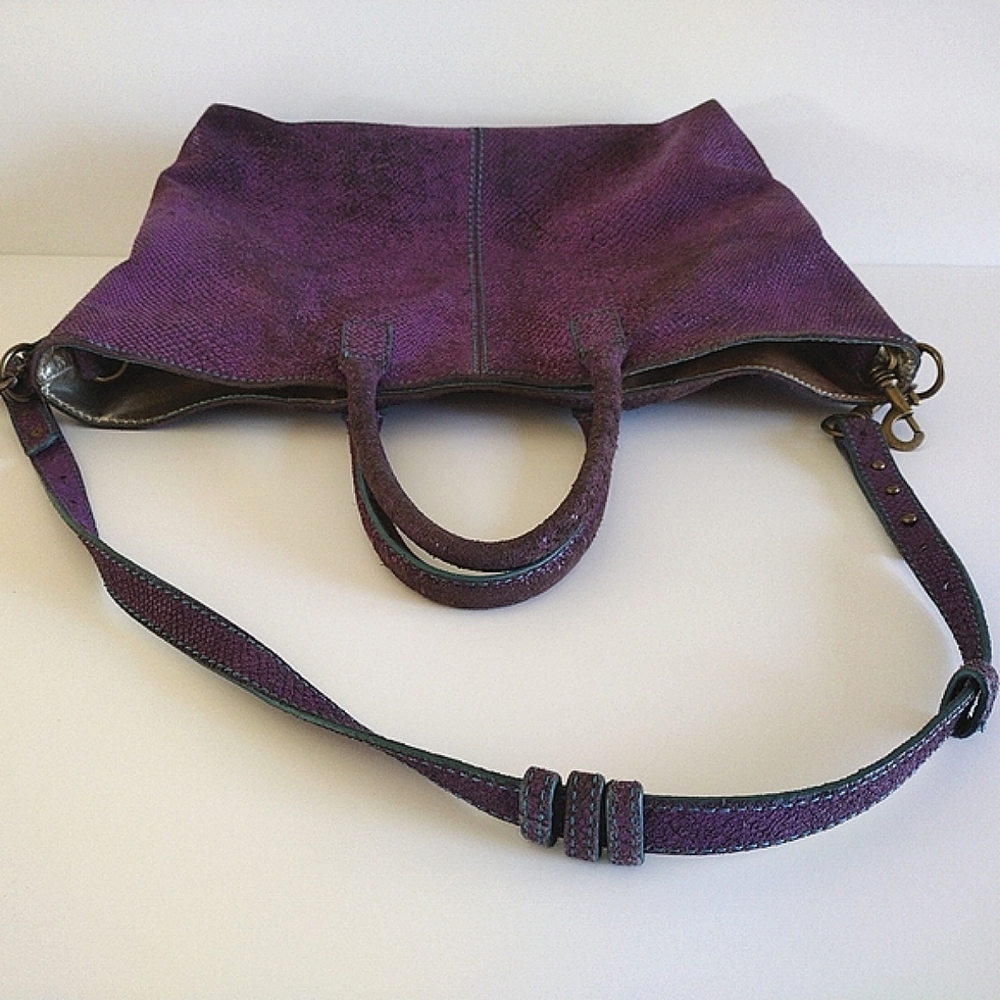 Liebeskind Berlin Metallic Purple Leather Convertible Bag Large - Picture 9 of 16